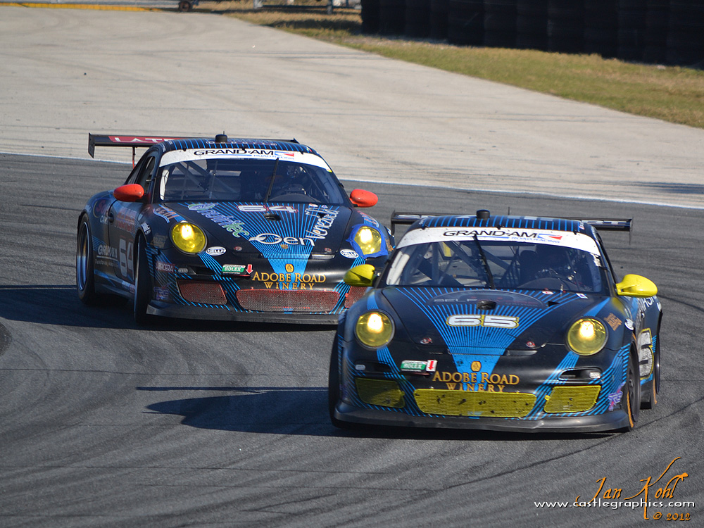Rolex 24, Sunday: TRG team
The TRG team cars run together in the last hour of the race.
Keywords: 2012 Rolex 24