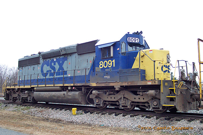 csx 8091 SD40-2 iron station nc jan19 2005
