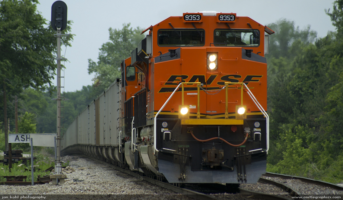 BNSF SD70ACe rolls through Ashburn MO
Ashburn was settled in 1819, and served as a station on the St. Louis, Keokuk and Northwestern Railroad.  It also had a post office and at one time boasted a population of over 300.
