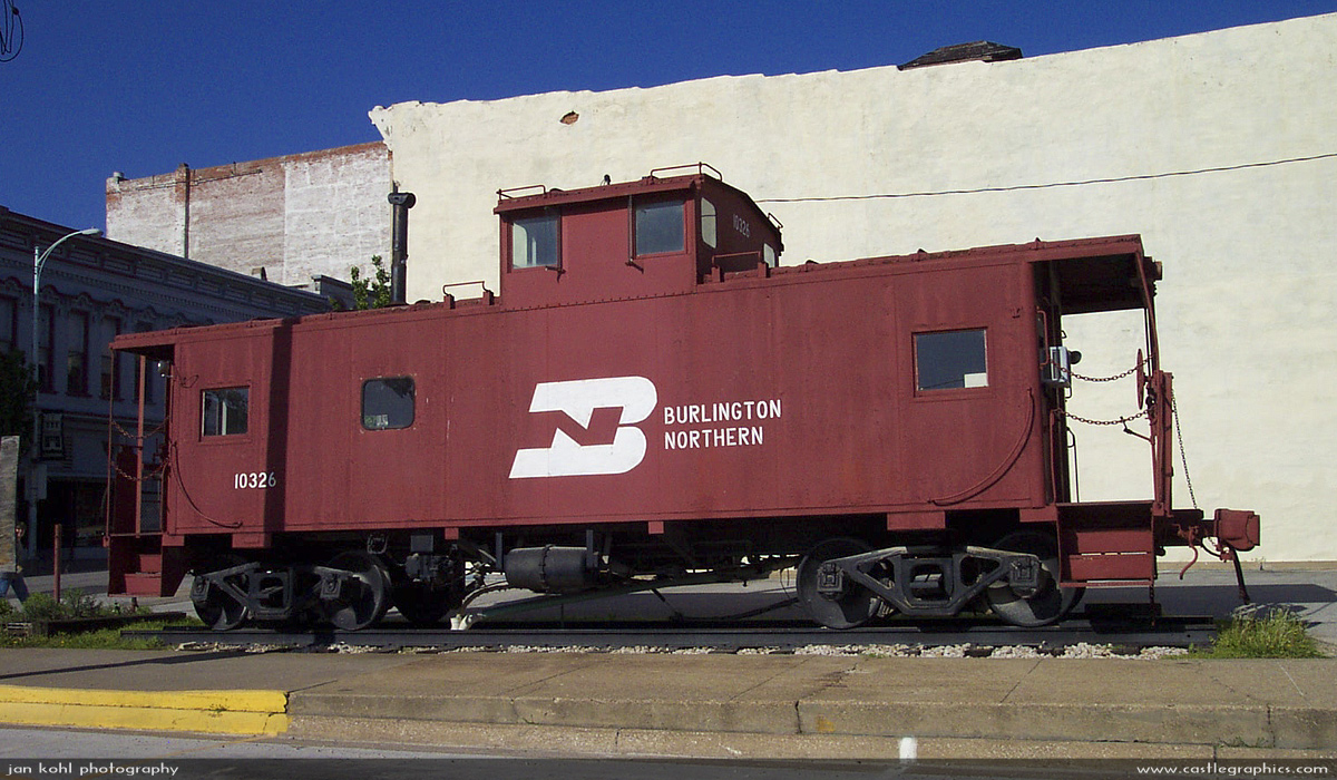 BN 10326 caboose (or waycar) in Louisiana
This caboose was on display in Louisiana for many years, it was recently removed and moved to a railway museum.
