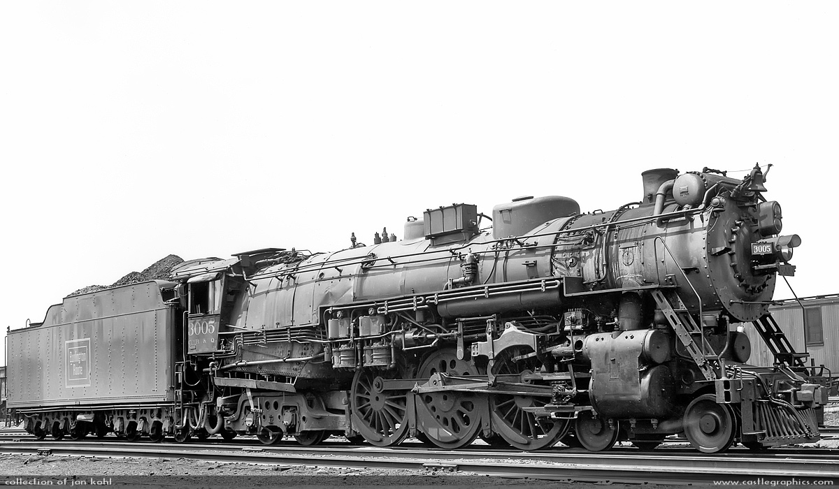 cbq 3005 4-6-4 clyde il may30 1953
