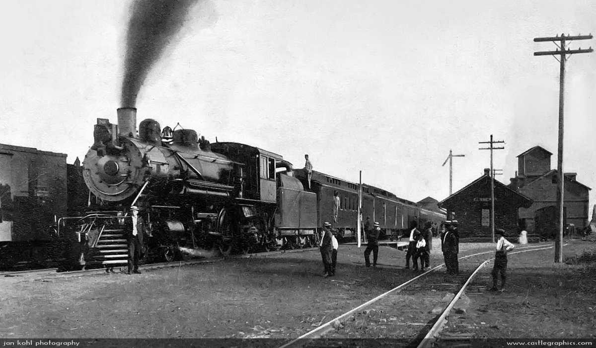 cbq 4-6-2 4pm northbound train elsberry mo 1911
