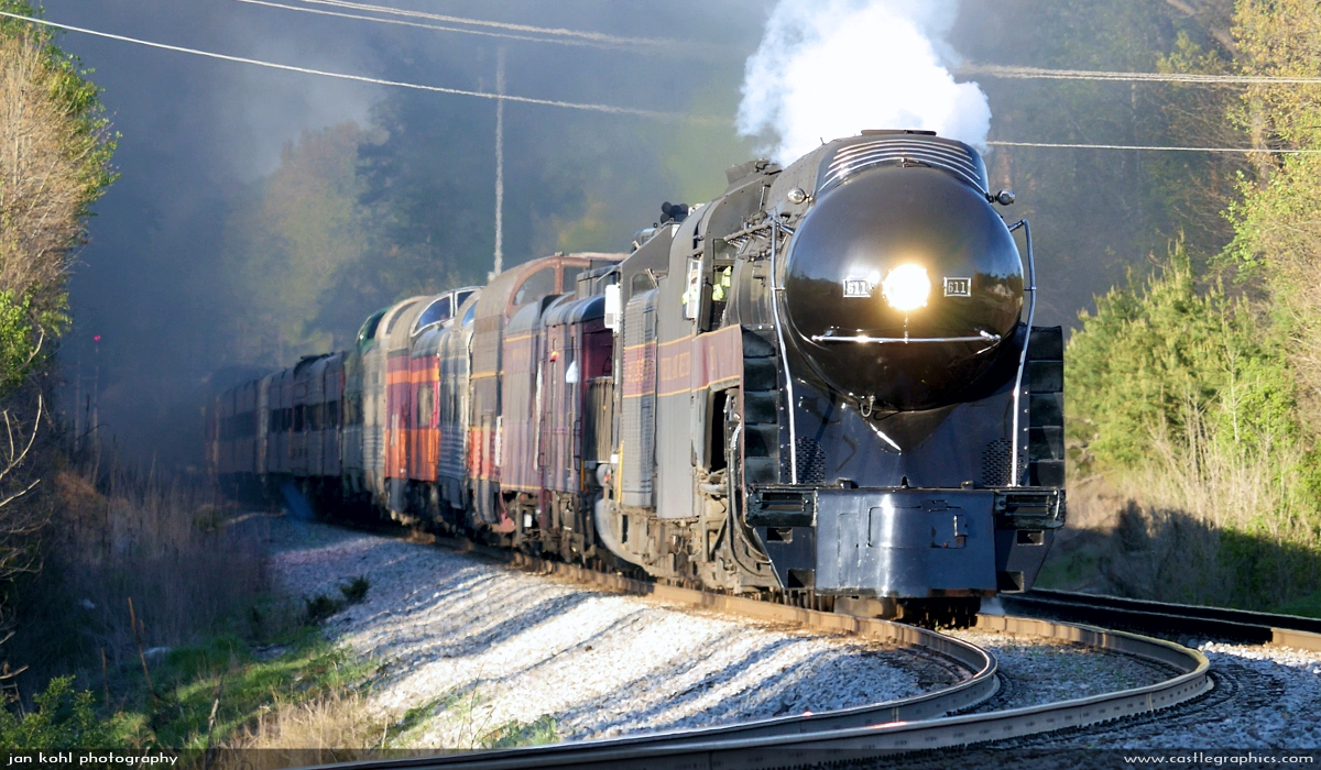 N&W 611 steaming into High Point, NC
